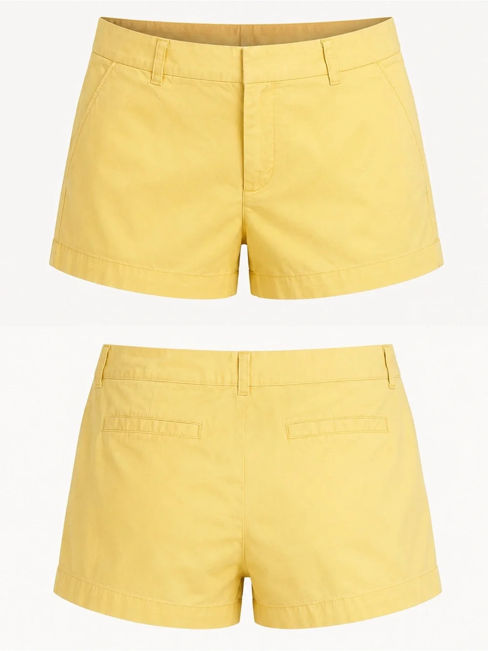Caslon Butter Yellow Chino Shorts Size 2 Cuffed Preppy Summer